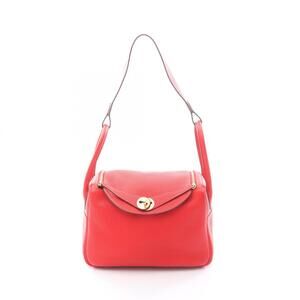 Hermes Lindy 26 Shoulder Bag/Handbag, Leather, Taurillon Clemence Women's, Red